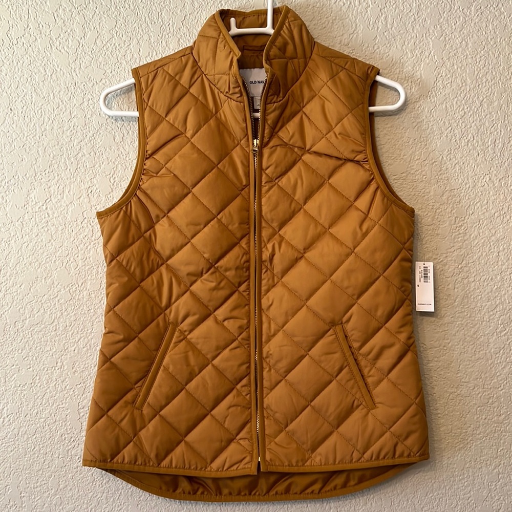Golden yellow puffer vest